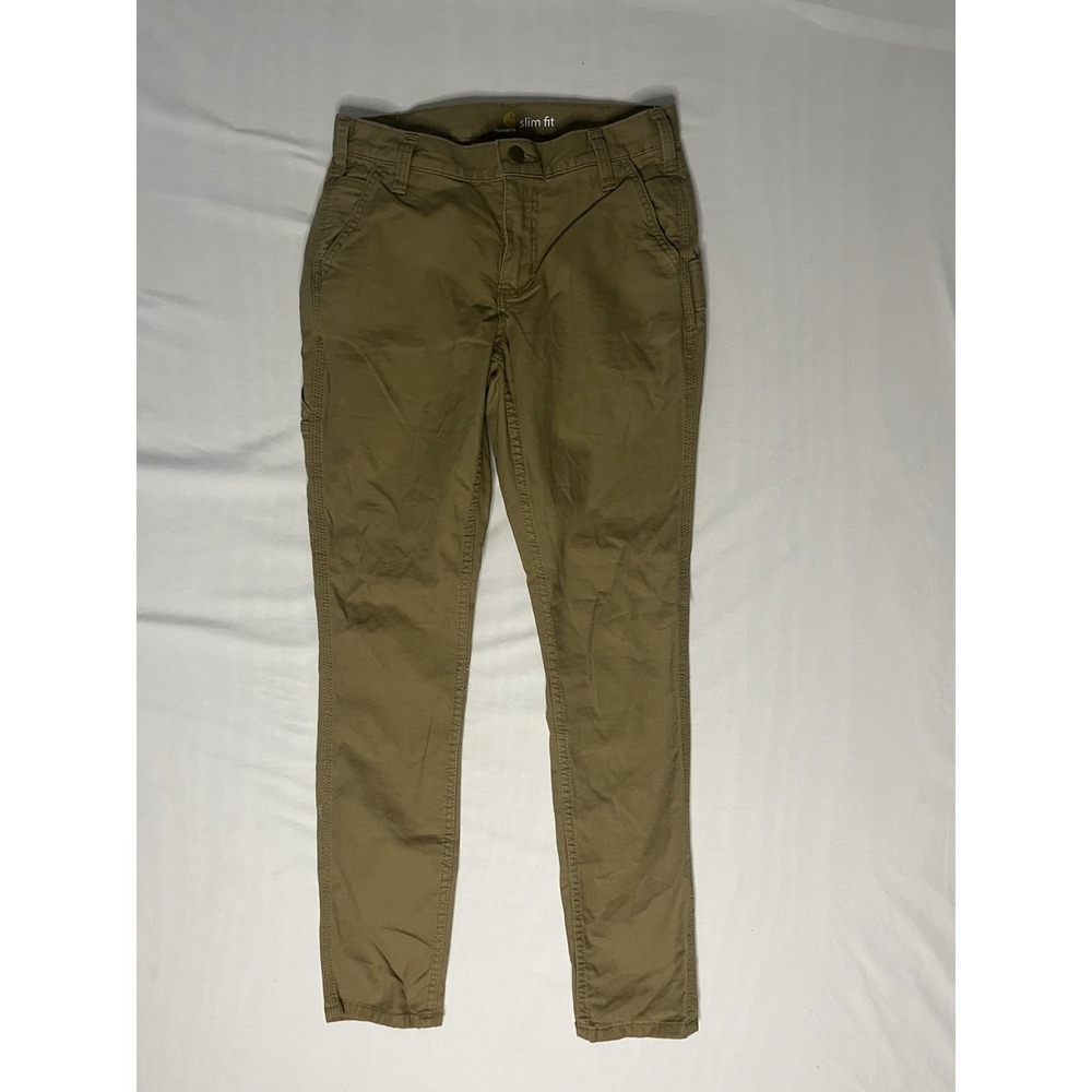 NWT Carhartt Slim Fit Crawford Lants Women's Size 4 Brown Rugged Flex 103224 257